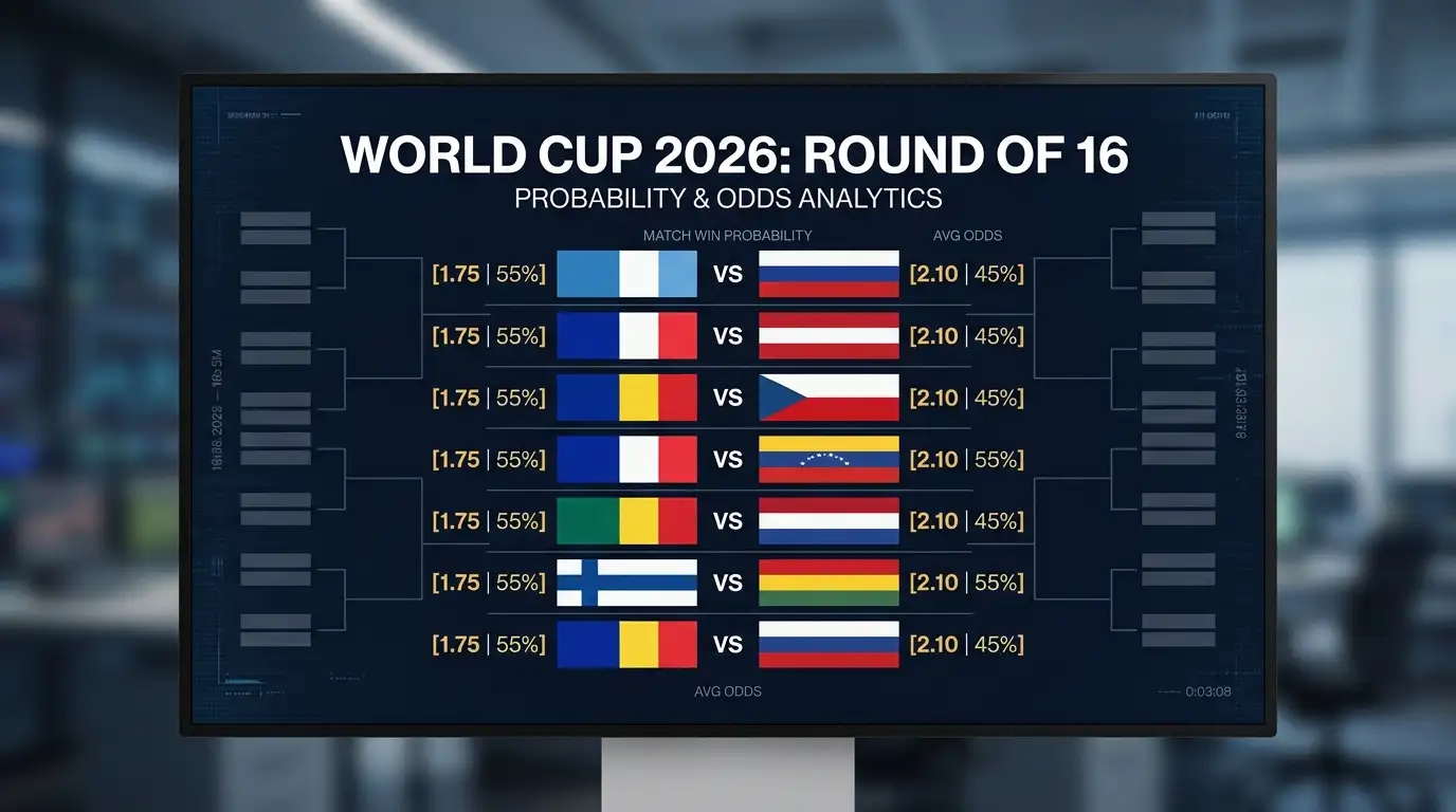 Huitièmes de finale Coupe du Monde 2026 — aperçu et cotes