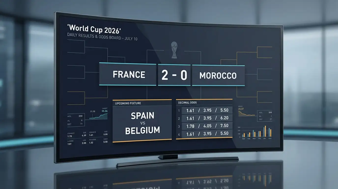 Résultats et cotes du 10 juillet — Coupe du Monde 2026